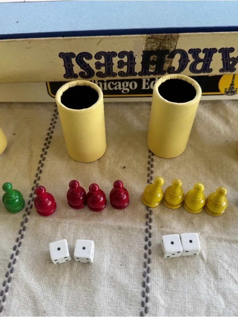 Vtg  PARCHEESI Gold Seal Edition Selchow&Righter 1959 100% Complete/Directions